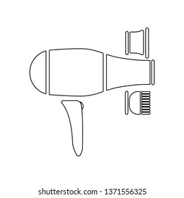 hairdryer and hairbrush icon. Element of Barber for mobile concept and web apps icon. Outline, thin line icon for website design and development, app development