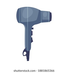 Hairdryer, Hairdresser Tool, Barber Supplies for Styling Professional Haircut Cartoon Style Vector Illustration