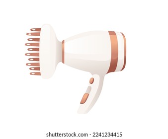 Hairdryer for home or proffesional usage stylist tools vector illustration isolated on white background