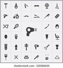 hairdryer icon.  barbershop icons universal set for web and mobile