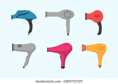 Hairdryer icon in cartoon style. Hair dryer icon. Symbol for drying hair. Hair dryer on a white background. Vector illustration, EPS 10. 