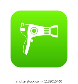 Hairdryer icon digital green for any design isolated on white vector illustration