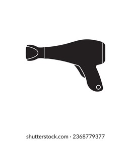 Hairdryer icon, hair dryer black vector icon isolated