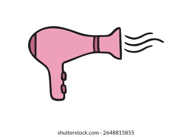 Ícone do Secador, secador de cabelo ou ícone de desenho à mão doodle do ventilador. Ilustração vetorial
