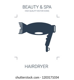 hairdryer icon. high quality filled hairdryer icon on white background. from beauty collection flat trendy vector hairdryer symbol. use for web and mobile