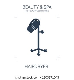 hairdryer icon. high quality filled hairdryer icon on white background. from beauty collection flat trendy vector hairdryer symbol. use for web and mobile
