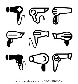 hairdryer icon isolated sign symbol vector illustration - Collection of high quality black style vector icons
