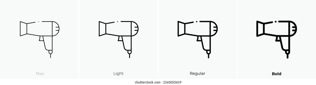 hairdryer icon. Linear style sign isolated on white background. Vector illustration.