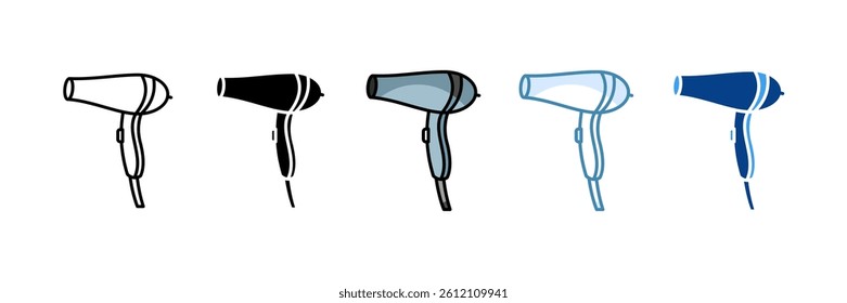 Hairdryer Icon Set Multiple Style Collection