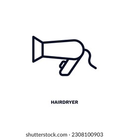 hairdryer icon. Thin line hairdryer icon from hotel and restaurant collection. Outline vector isolated on white background. Editable hairdryer symbol can be used web and mobile
