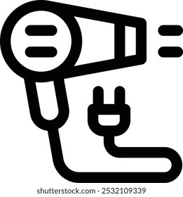 hairdryer icon. Thin Linear Style Design Isolated On White Background