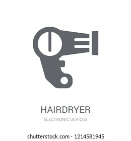 Hairdryer icon. Trendy Hairdryer logo concept on white background from Electronic Devices collection. Suitable for use on web apps, mobile apps and print media.