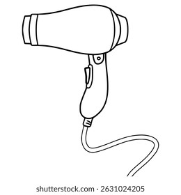 hairdryer illustration hand drawn outline vector