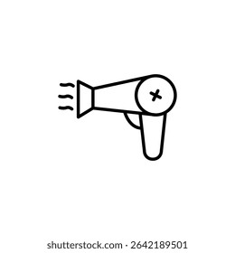 Hairdryer Illustration Showing Hot Air Flowing In Minimalist Style