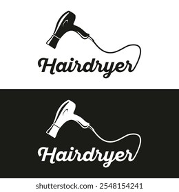 Hairdryer logo vector template illustration design