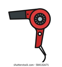 Hairdryer Minimalistic Flat Line Color Stroke Icon Pictogram Illustration
