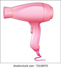 Hairdryer Pink Vector Illustration