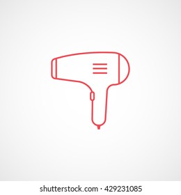 Hairdryer Red Icon On White Background