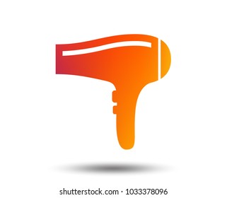 Hairdryer sign icon. Hair drying symbol. Blurred gradient design element. Vivid graphic flat icon. Vector