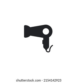 Hairdryer sign icon. Hair drying symbol. Blowing hot air. Flat icon style.