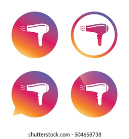 Hairdryer sign icon. Hair drying symbol.