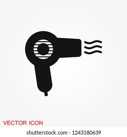 Hairdryer vector icon. Hair drying symbol, modern UI website symbol