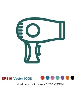 Hairdryer vector icon. Hair drying symbol, modern UI website symbol