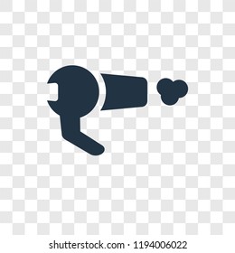 Hairdryer vector icon isolated on transparent background, Hairdryer transparency logo concept