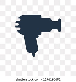 Hairdryer vector icon isolated on transparent background, Hairdryer transparency concept can be used web and mobile