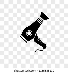 Hairdryer vector icon on transparent background, Hairdryer icon