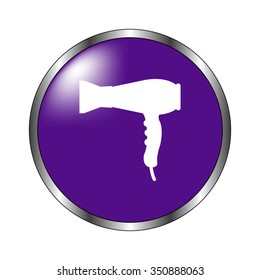 Hairdryer - vector icon; violet button
