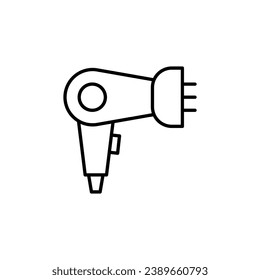 Hairdryer Vector Line Icon for Adverts. Suitable for books, stores, shops. Editable stroke in minimalistic outline style. Symbol for design 