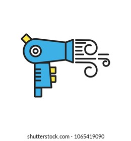 hairdryer vector thin line  illustration symbol object. Outline icon style concept design