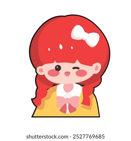 ”Red Haired Charming Girl" perfect for stickers, merchandise, mascots, clothing embroidery, and apparel designs. This pack offers high-quality, eye-catching characters, easy to use and scalable.