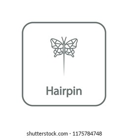 Hairpin design icon vector on white background
