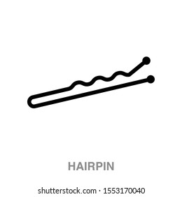 Hairpin flat icon on white transparent background. You can be used hairpin icon for several purposes.