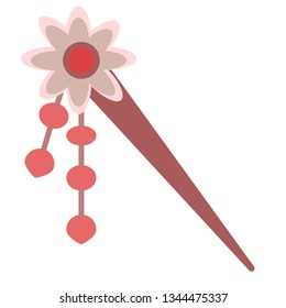 Hairpin flat illustration on white