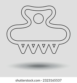 Hairpin Icon . Fine line. Vector on gray background
