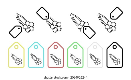Icono de vector de hairpin en la ilustración de conjunto de etiquetas para ui y ux, sitio web o aplicación móvil