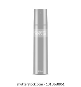 Hairspray Bottle Template - Vector Mock Up - Isolated On White Background