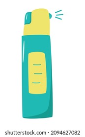 Hairspray for creating a stylish hairstyle, aerosol in a bottle for professional or home hair styling. Doodle web icon vector illustration on white background isolate