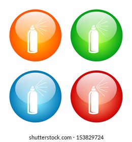 Hairspray Icon Glass Button Icon Set