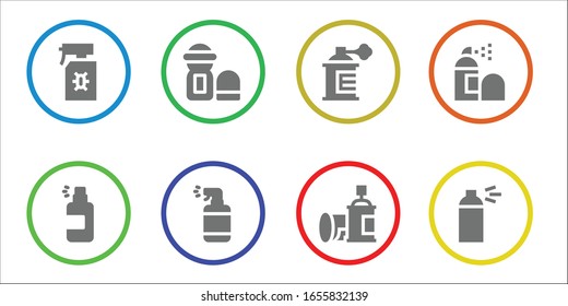hairspray icon set. 8 filled hairspray icons. Included Spray, Deodorant icons