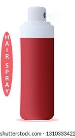 Hairspray, red bottle - flat style - isolated on white background - vector.