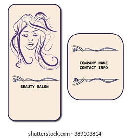 Hairstyle CARD FOR BEAUTY SALON IN VECTOR WITH BEAUTIFUL GIRL