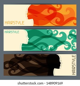 Hairstyle horizontal banners.