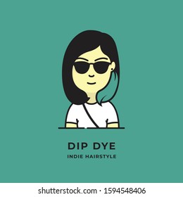 Hairstyle Icon Dip Dye Flat Avatar