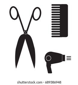 hairstyle icon on white background. barber sign.