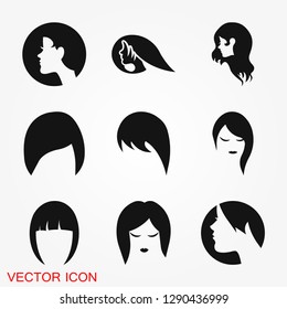 Hairstyle icon. Premium quality graphic design. logo, illustration, vector sign symbol for design