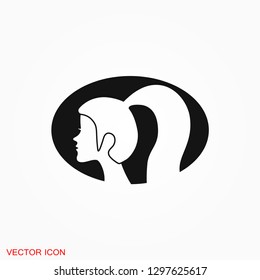 Hairstyle icon. Premium quality graphic design. logo, illustration, vector sign symbol for design